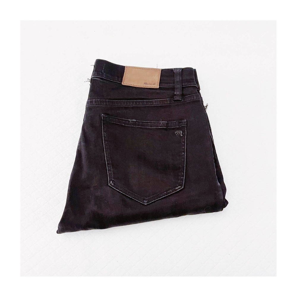 Madewell Skinny Skinny Ripped Raw Hem Black Denim Jeans SZ229